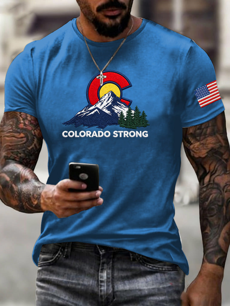 Male COLORADO STRONG Printed T-Shirt