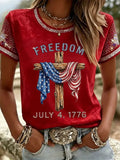 American 250th Anniversary Rhinestone Design Women's T-Shirt