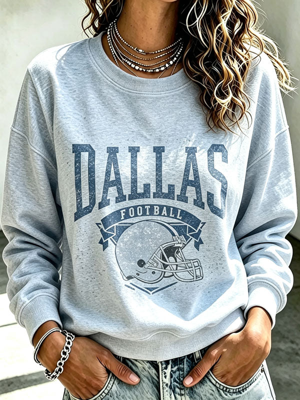 Women's Football Printed Casual Sweatshirt