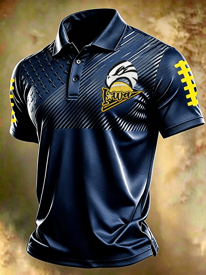 Men'S Football Printed Polo Shirt