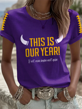 Women's Football Print Short-Sleeve T-Shirt