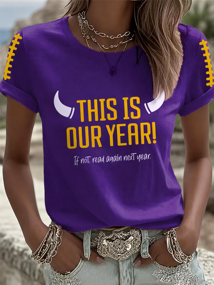 Women's Football Print Short-Sleeve T-Shirt