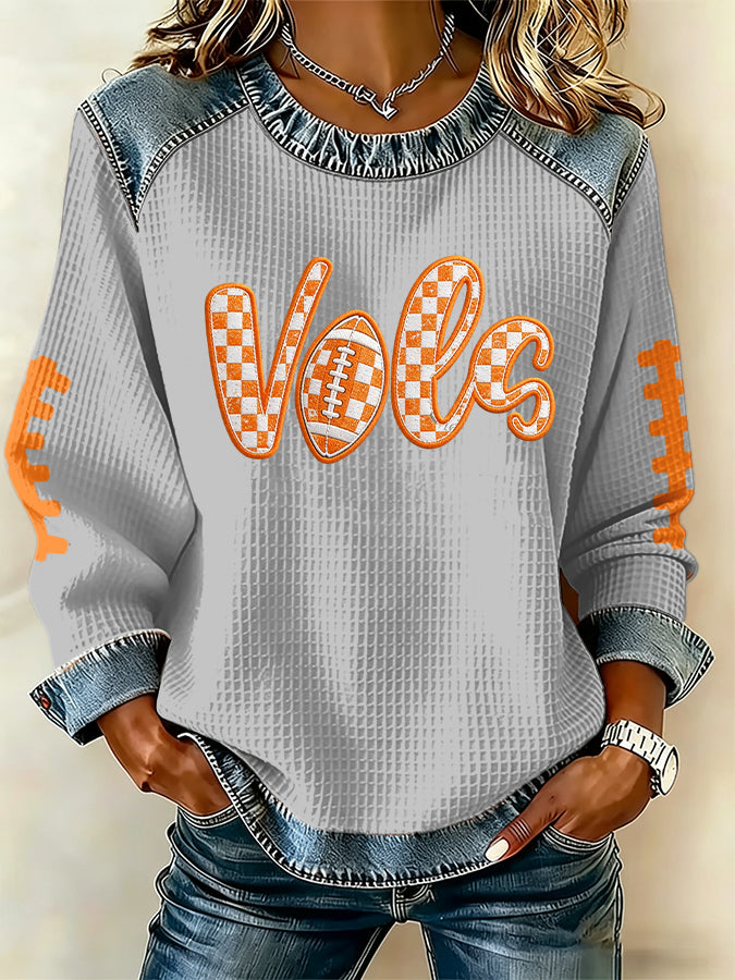 Women'S Rugby Print Long-Sleeved Sweatshirt