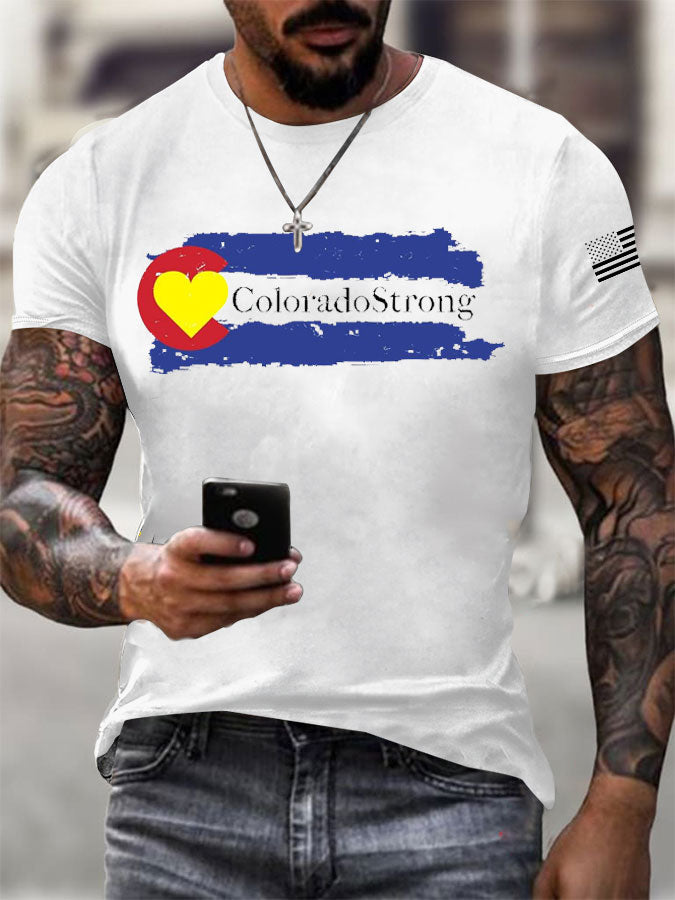 Men'S Colorado Strong Print Short Sleeve T-Shirt