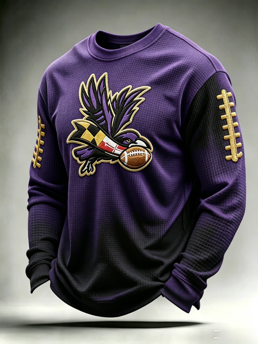 Men's Football Printed Waffle T-Shirt