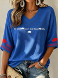 Women'S Football  Print Waffle  Top