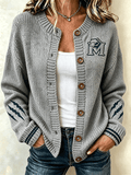 Women's Football Sports Casual Knitted Cardigan