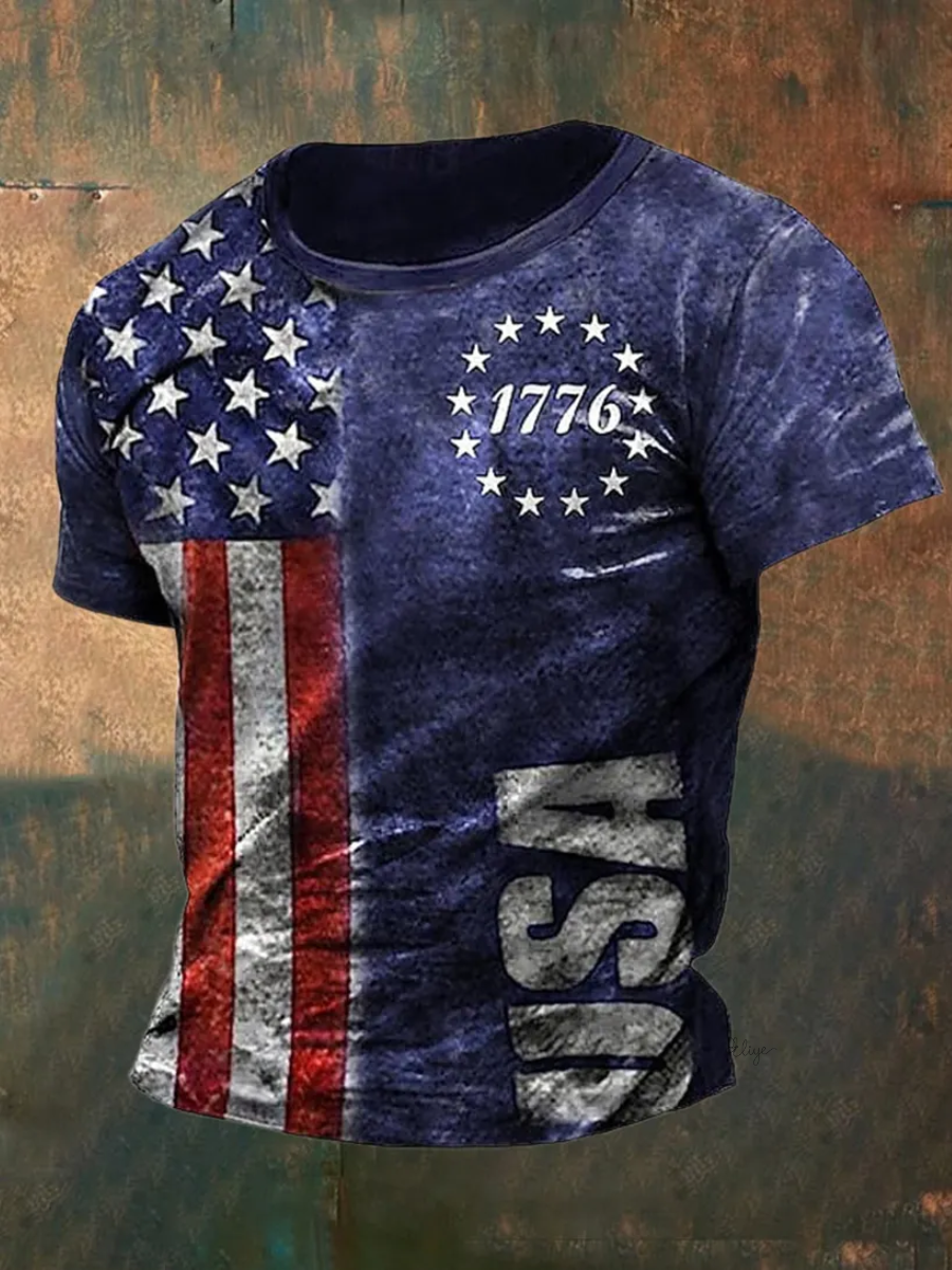 Men'S Retro Casual Art Printed T-Shirt