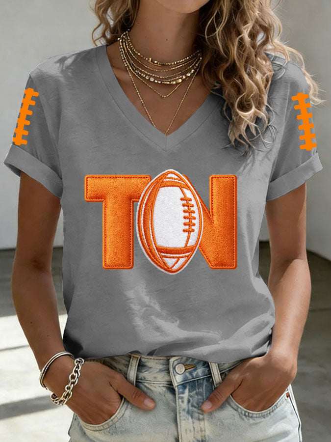 Women'S Football Print Short-Sleeve T-Shirt