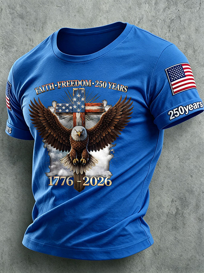 Men'S America Flag Printed Casual T-Shirt