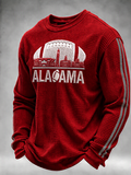 Men'S Football Game Printed Waffle Sweatshirt