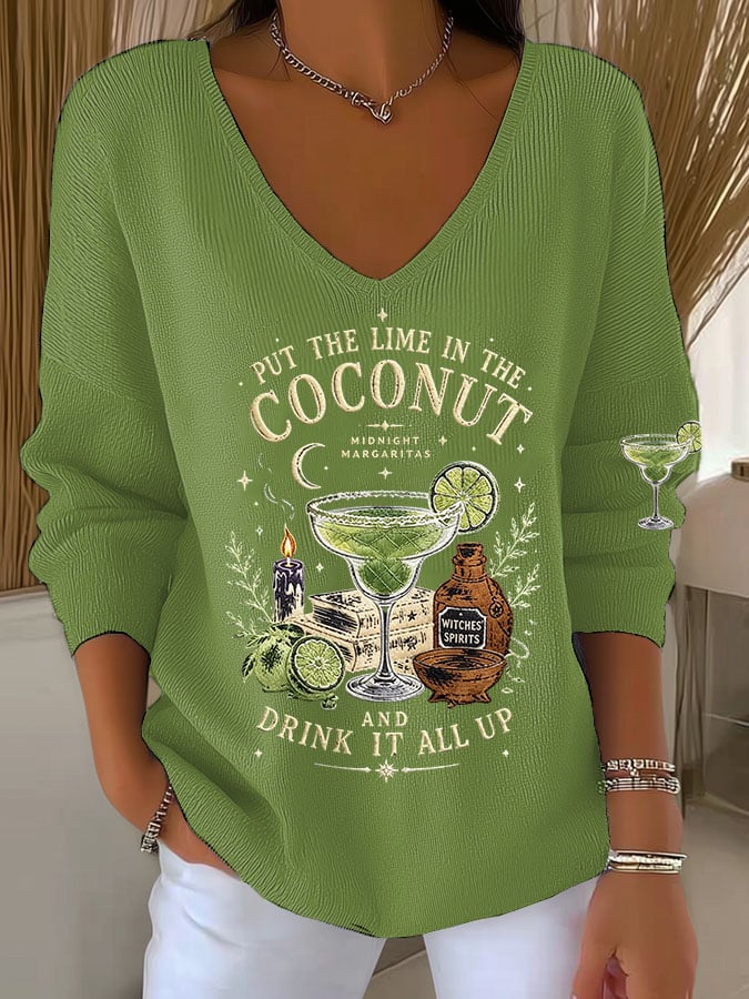 Women's Midnight Margaritas Print Casual Sweatshirt