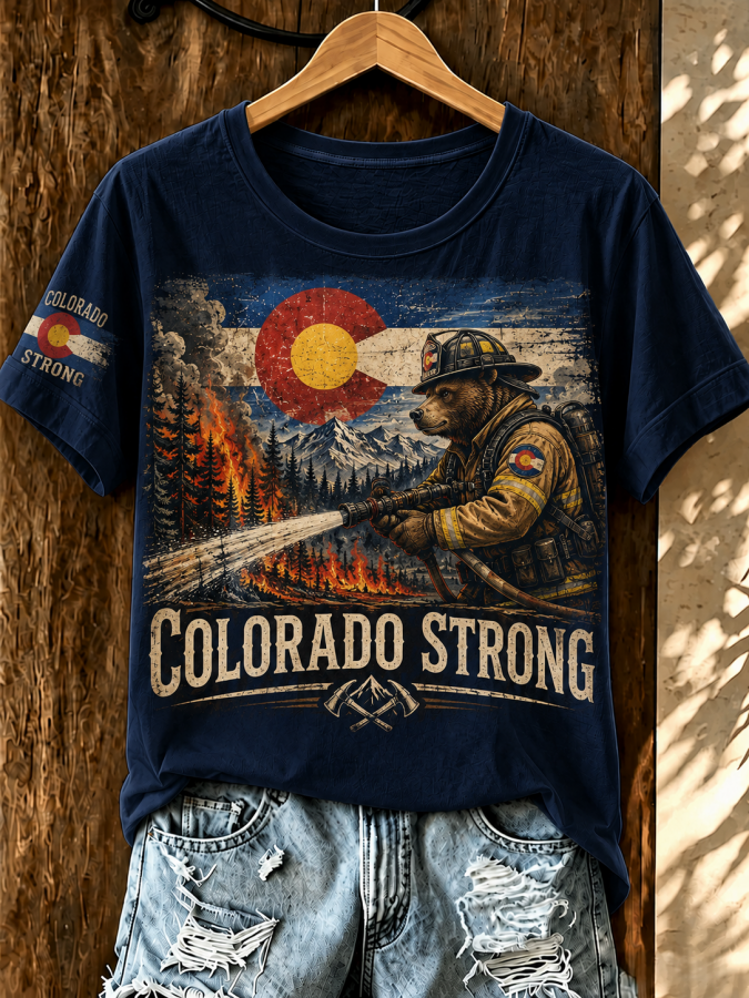 Women'S Colorado Strong Printed Casual Short-Sleeve T-Shirt