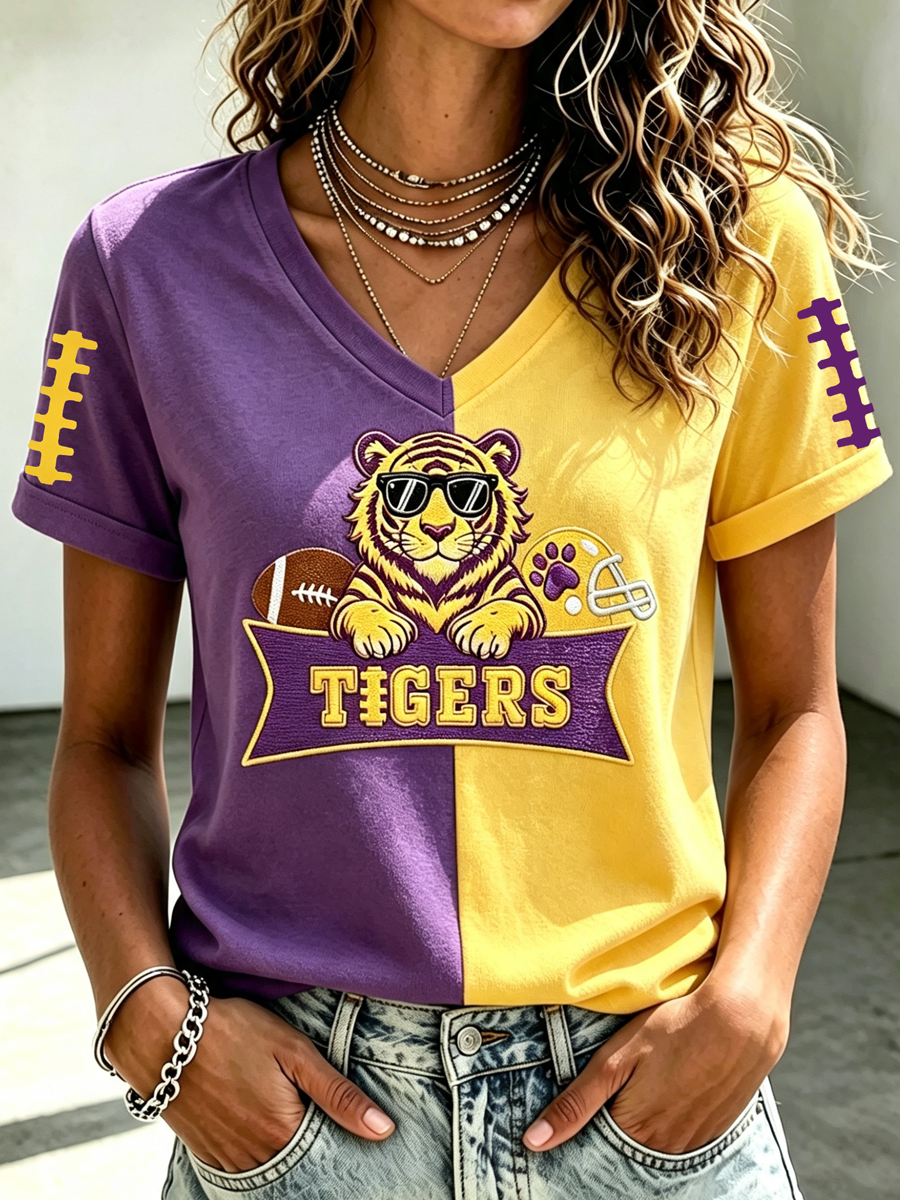 Women'S Football Print Short-Sleeve T-Shirt