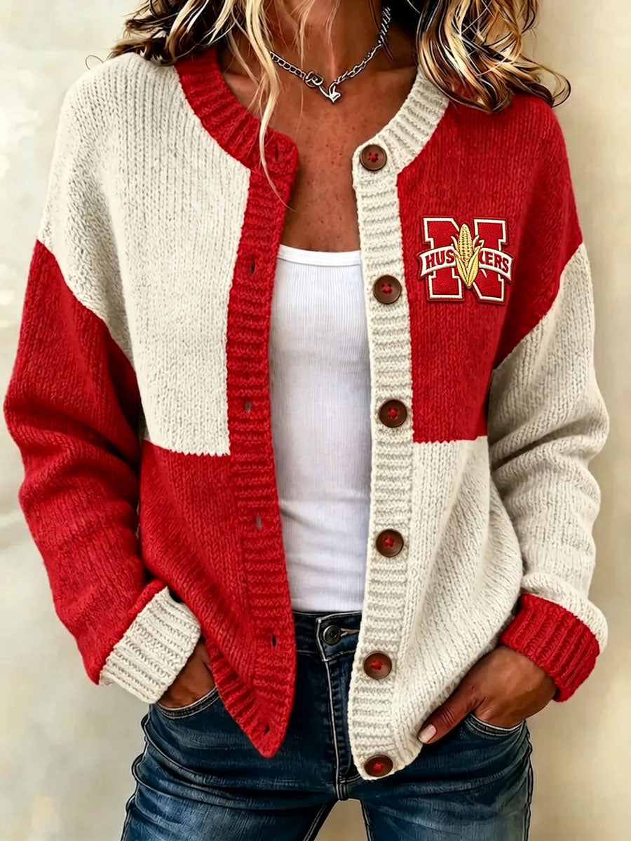 Women'S Casual Football Plant Knitted Cardigan Top