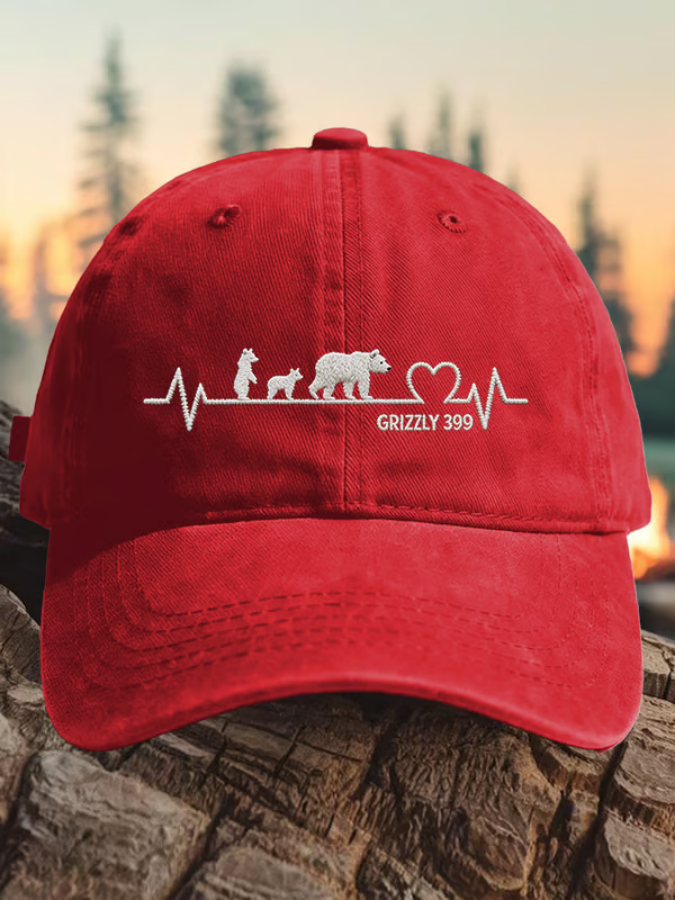 Retro Queen Of The Tetons Grizzly 399 Print Baseball Cap