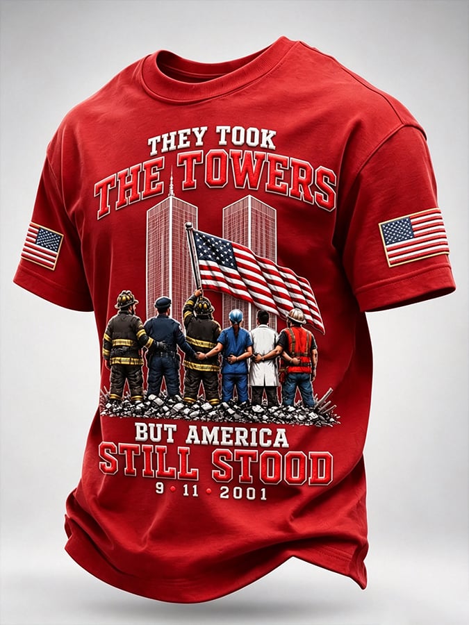Men's 9.11 Never Forget Printing  T-Shirts