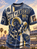 Men'S Football Fan Print Casual T-Shirt