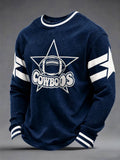 Men'S Football Printed Waffle Sweatshirt