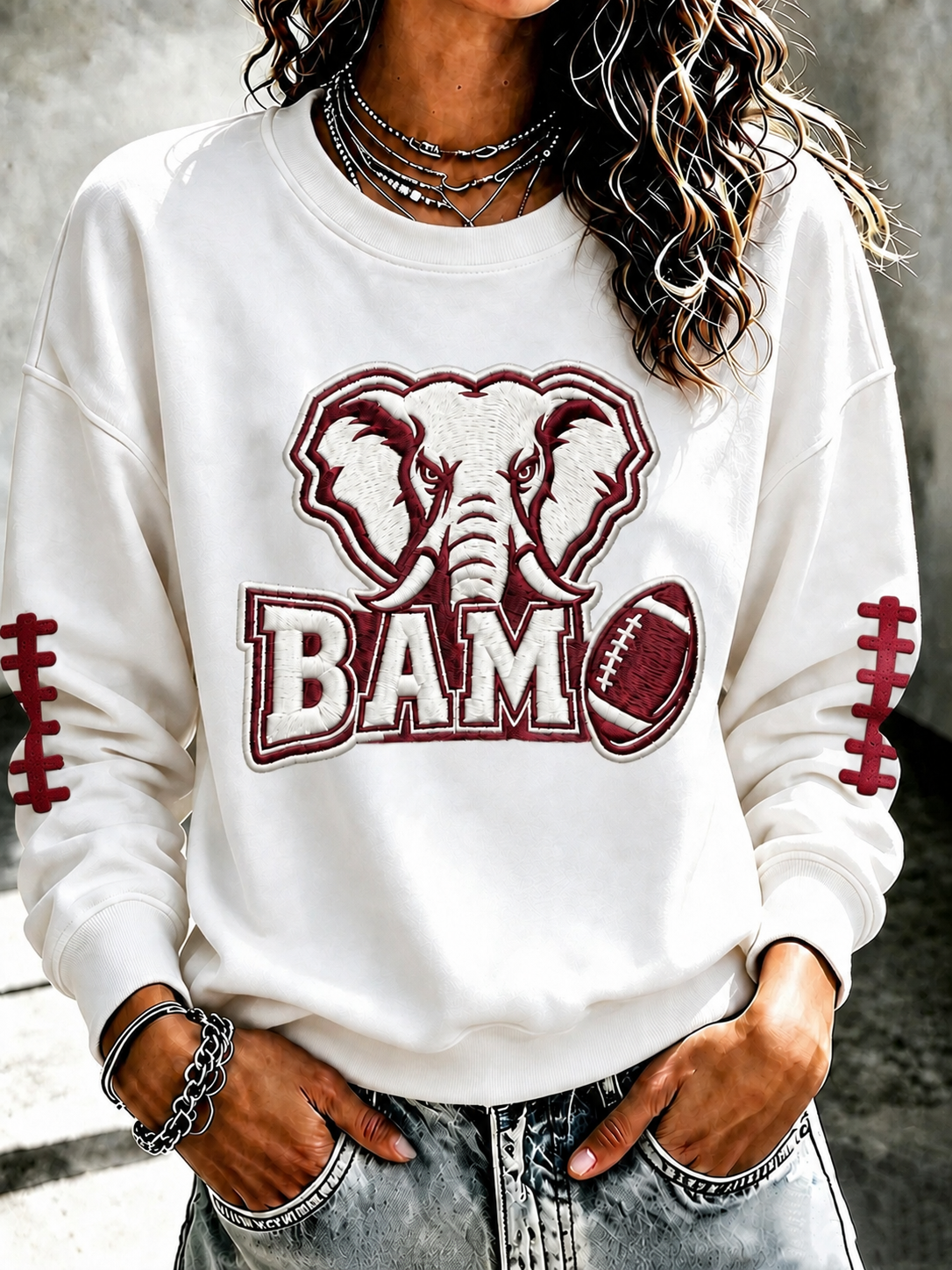 Women'S Football Printed Round Neck T-Shirt