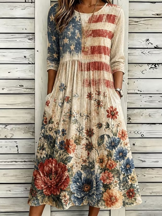 Women's America 250th Anniversary Cotton Linen Dress