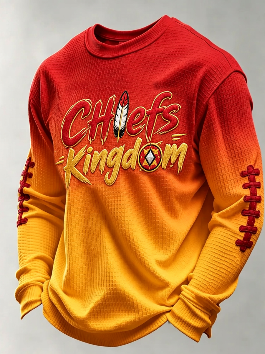Men'S Football Printed Waffle T-Shirt