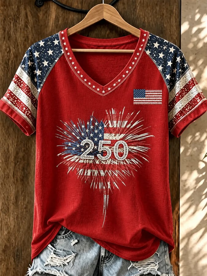 Women's Casual 250th Anniversary Printed T-shirt