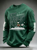 Men's Football Fan Round Neck Waffle Sweatershirt