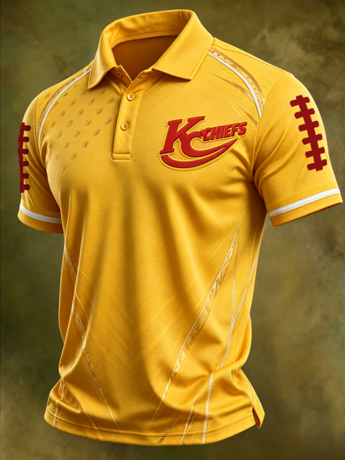 Men'S Retro Rugby Collar Polo T-Shirt