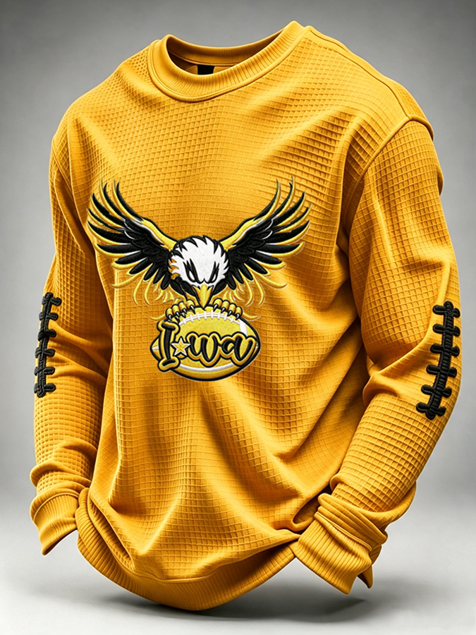 Men'S Football Fans Printed Waffle T-Shirt