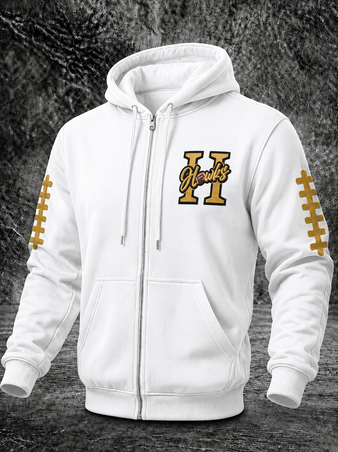 Men'S Sports Football Printed Zipper Hoodie