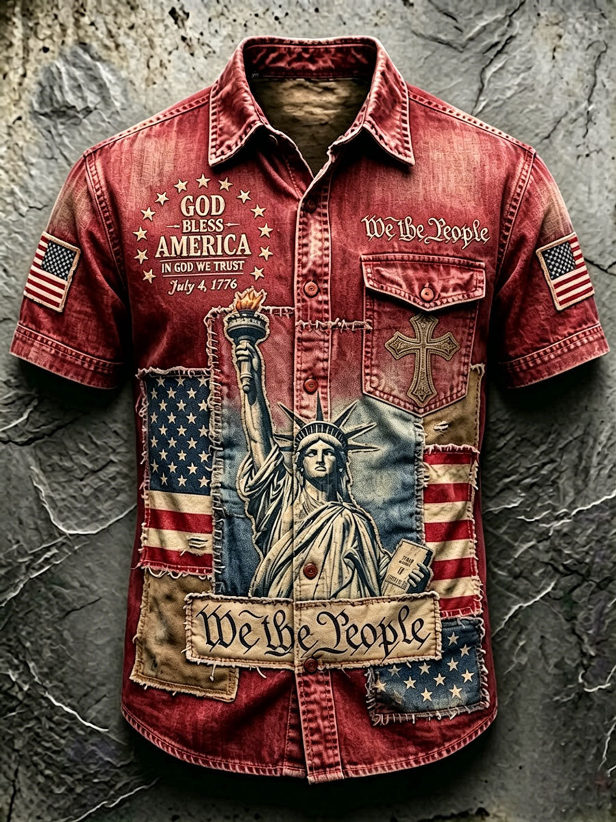 Men'S 250Th Anniversary National Faith Print  Shirt
