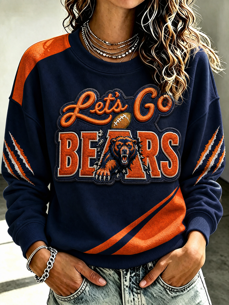 Women's Football Printed Casual Sweatshirt
