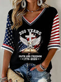 Women's Casual Printed Waffle Top