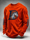 Men's Denver Football Fan D-Logo Horse Printed T-shirt