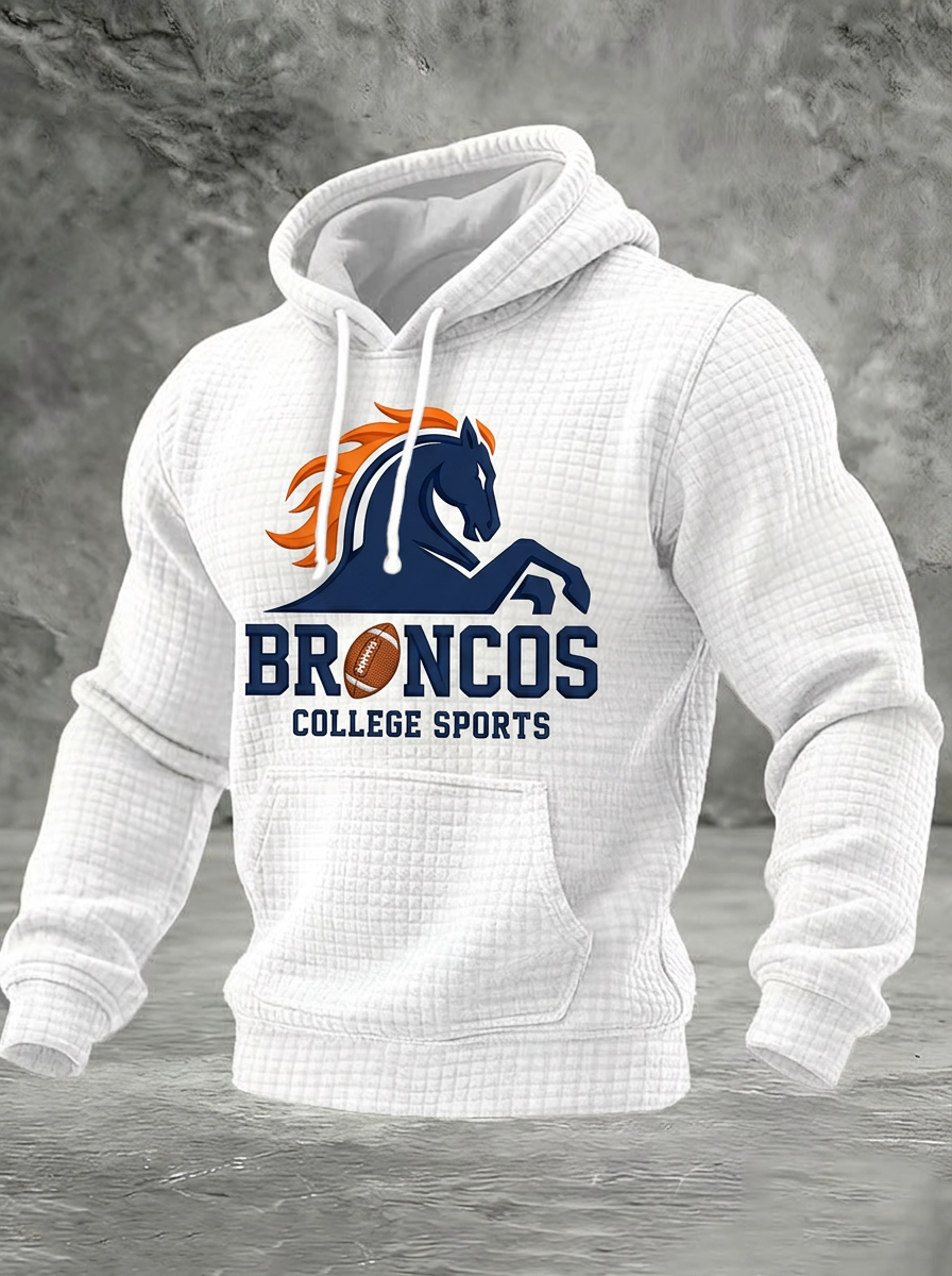 Men's Denver Broncos Football Horse Logo Printed T-shirt