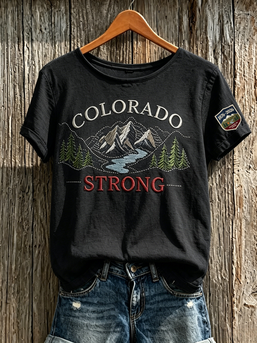 Women's Colorado Strong Cotton And Linen Round Neck Top