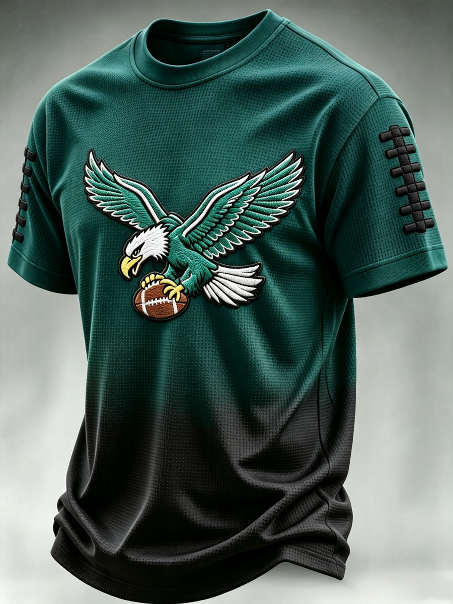 Men's Football Print Waffle T-Shirt