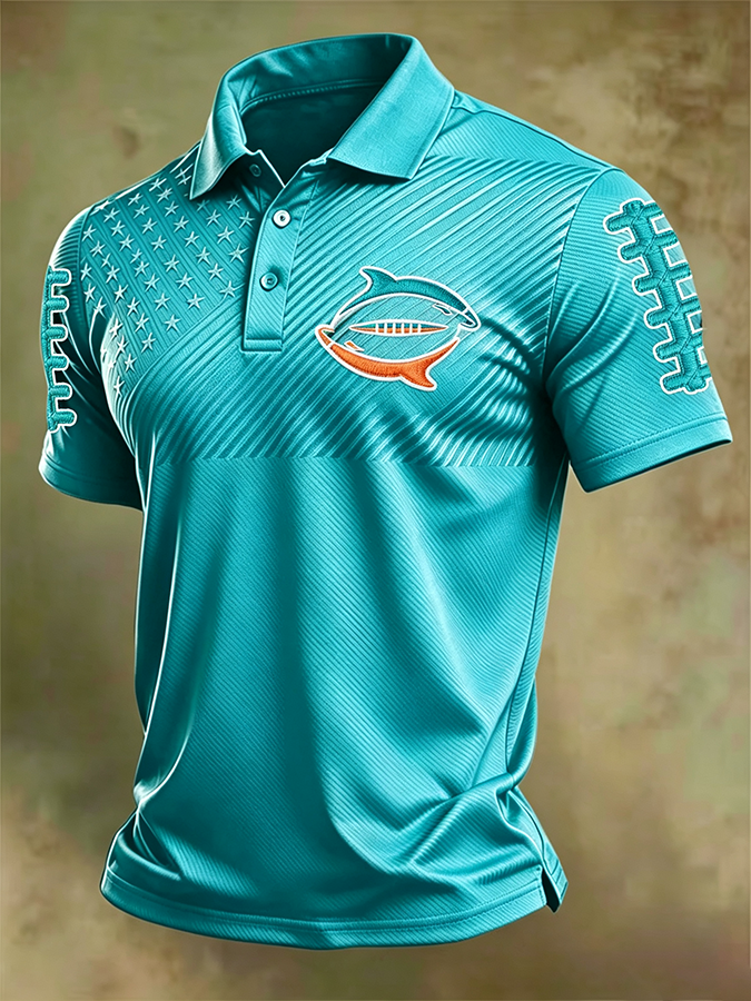 Men'S Retro Football Polo Shirt
