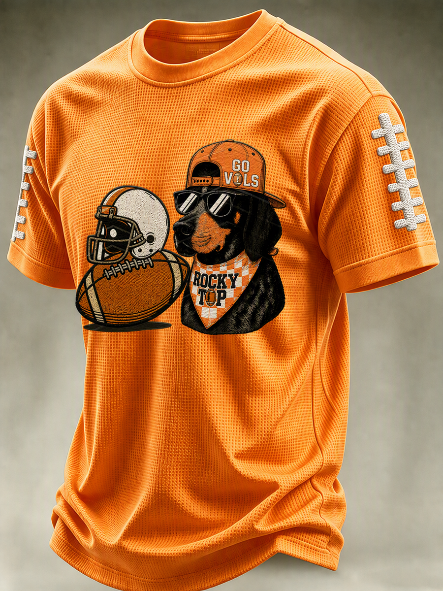 Men'S Football Print Waffle T-Shirt
