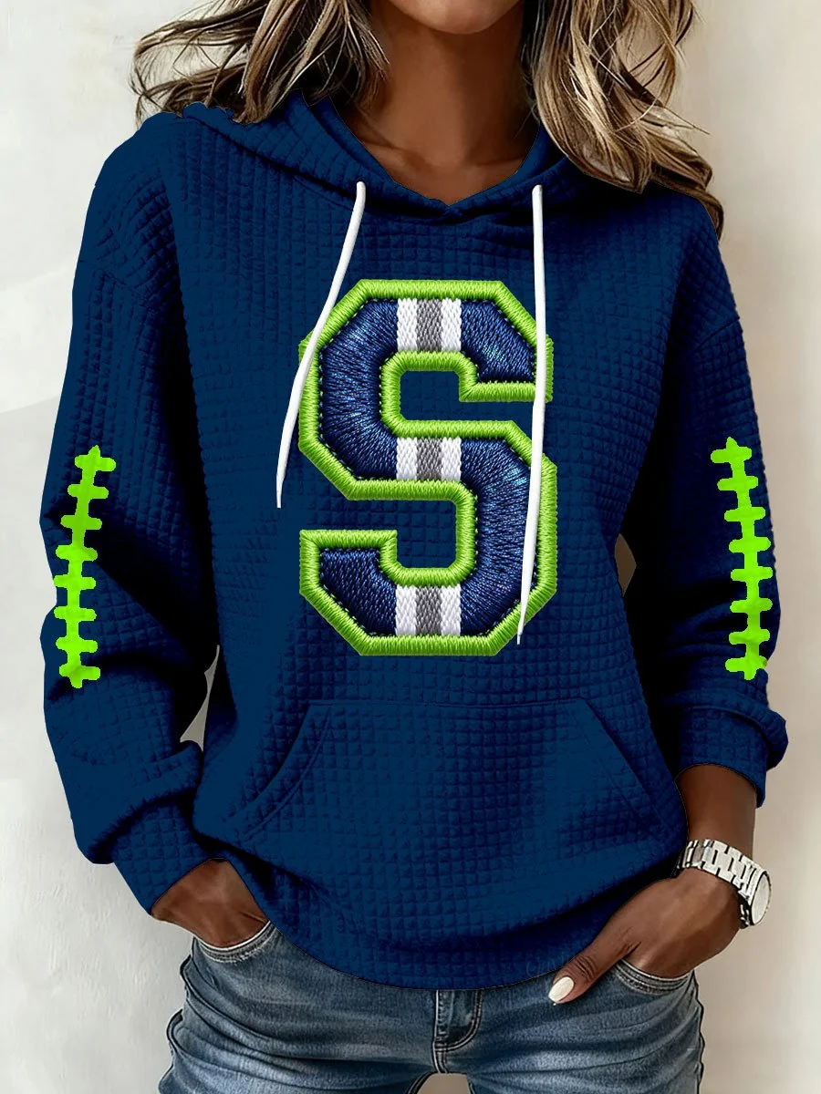 Women'S Football Match Day Printed Hooded Sweatshirt