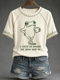 Women's 'I Could Be Meaner But Jesus Said No' Printed Casual T-Shirt
