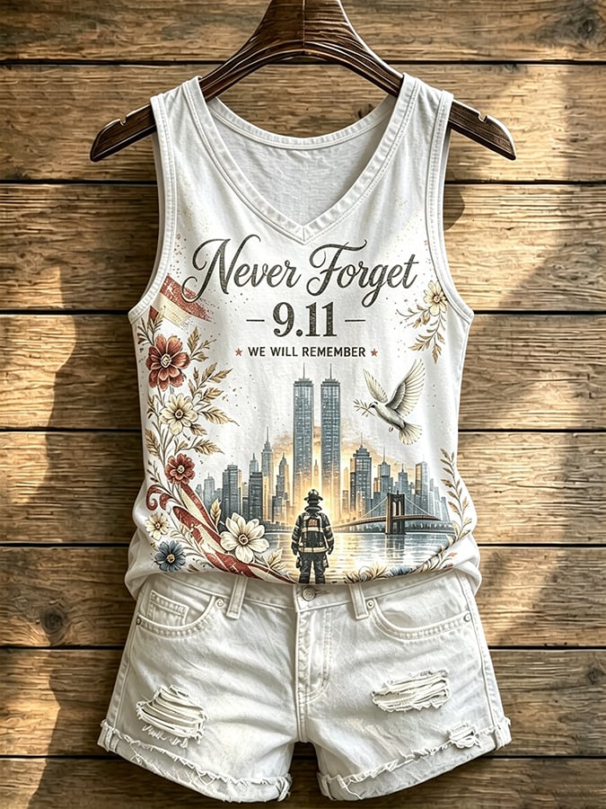 Women's Never Forget September 11 Print Vest