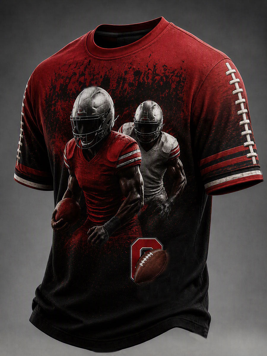Men's Football Print Casual T-Shirt