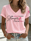 Women'S Breast Cancer Awareness Printed Casual T-Shirt