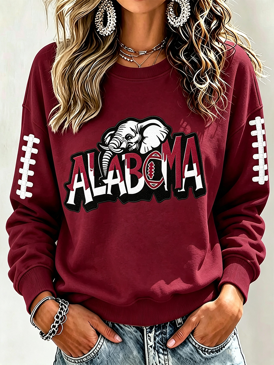Women'S Retro Football Round Neck Sports Shirt