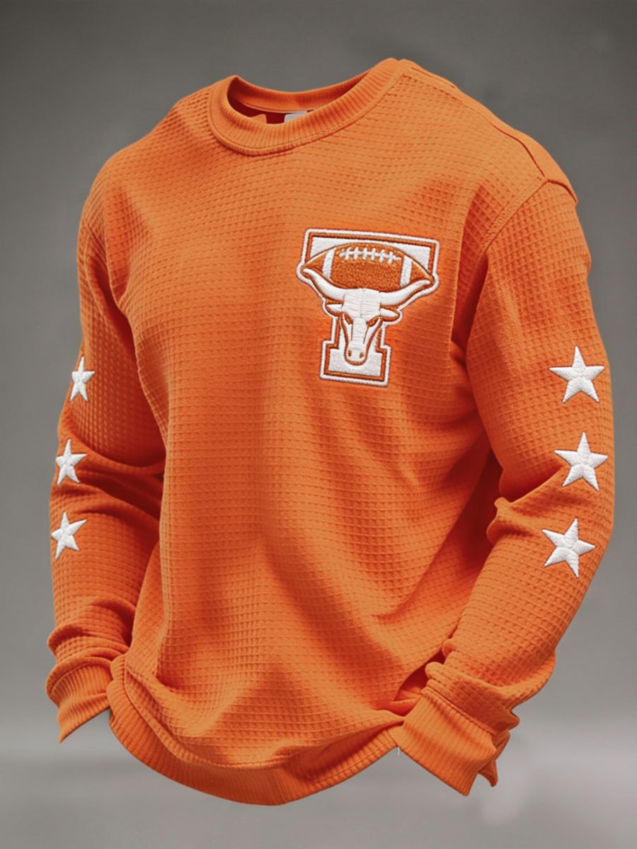 Men'S Football Printed Waffle Sweatshirt