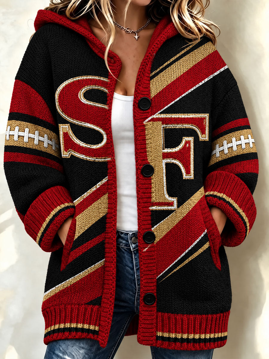 Women's American football Knitted Cardigan