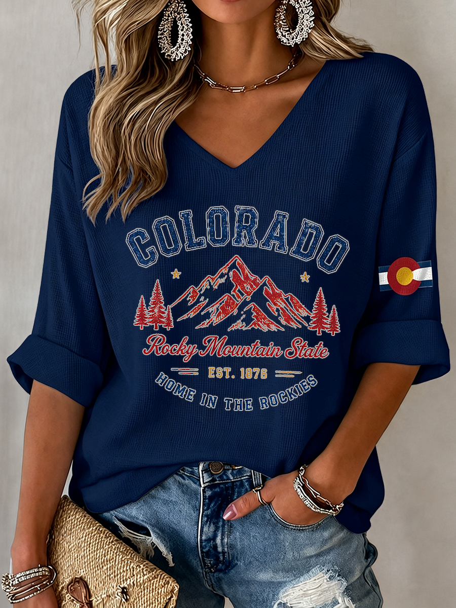 Women's Colorado Rocky Mountain State Est 1876 Vintage Top