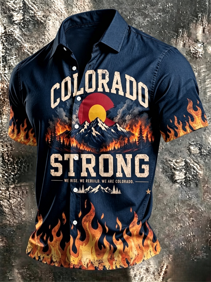 Men'S Colorado Strong Print Short Sleeve T-Shirt